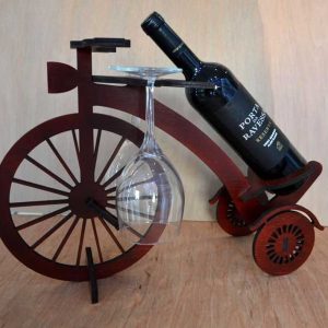 ველოსიპედის ფორმის ღვინის სადგამი