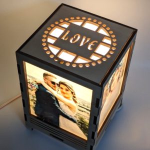 სანათი ფოტოებით და წარწერით Love