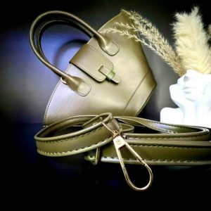 ეკო ტყავის მწვანე ჩანთა