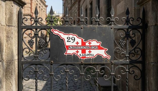 საქართველოს რუკის ფორმის მისამართის აბრა