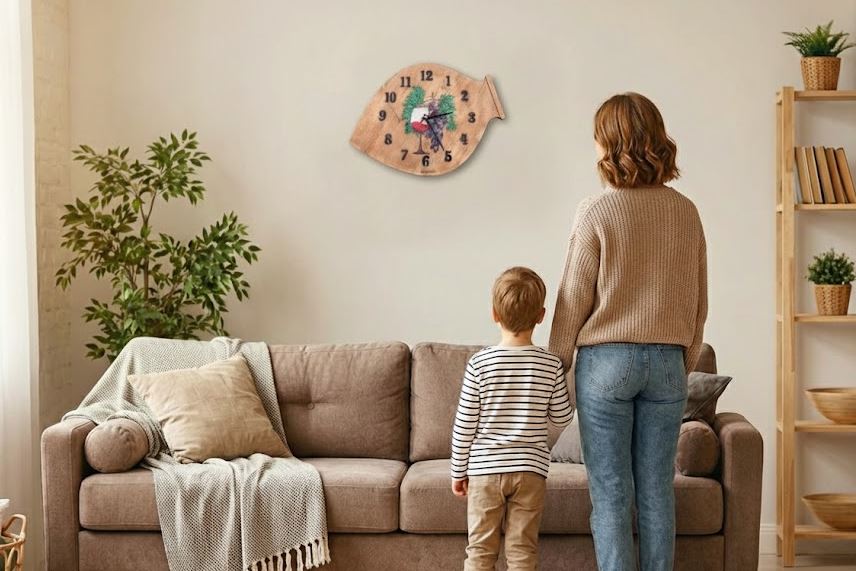 ქვევრის ფორმის კედლის საათი ვაზის მტევნის გრავირებით 3 ქვევრის ფორმის კედლის საათი ვაზის მტევნის გრავირებით - Image 2