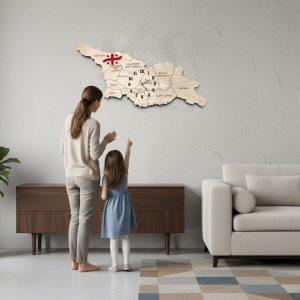 საქართველოს რუკის საათი დროშითა და ციფრებით