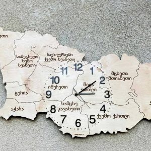 საქართველოს რუკის კედლის საათი ციფრებით
