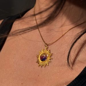 ეპოქსიდის მზის ყელსაბამი ყვავილების შიგთავზით