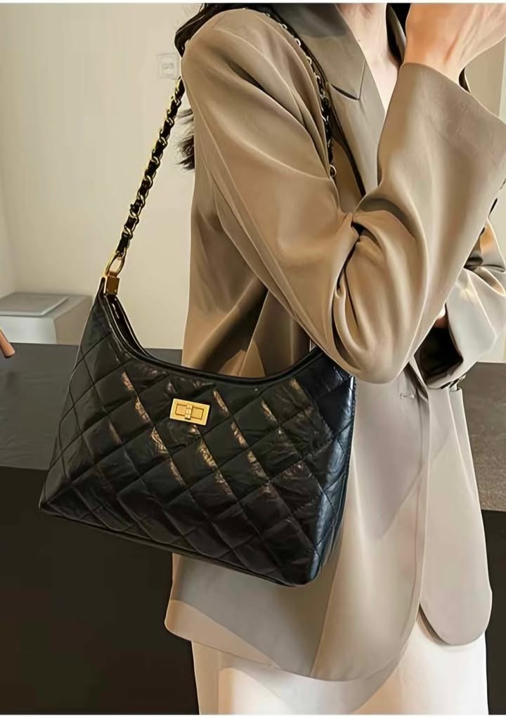 შავი ნაქსოვი ჩანთა​ - Image 3