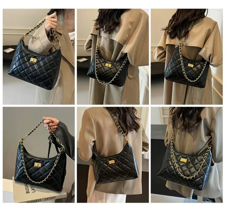 შავი ნაქსოვი ჩანთა​ - Image 4