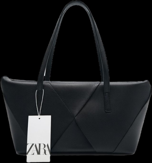 შავი ნაქსოვი ჩანთა (Zara) - Image 2