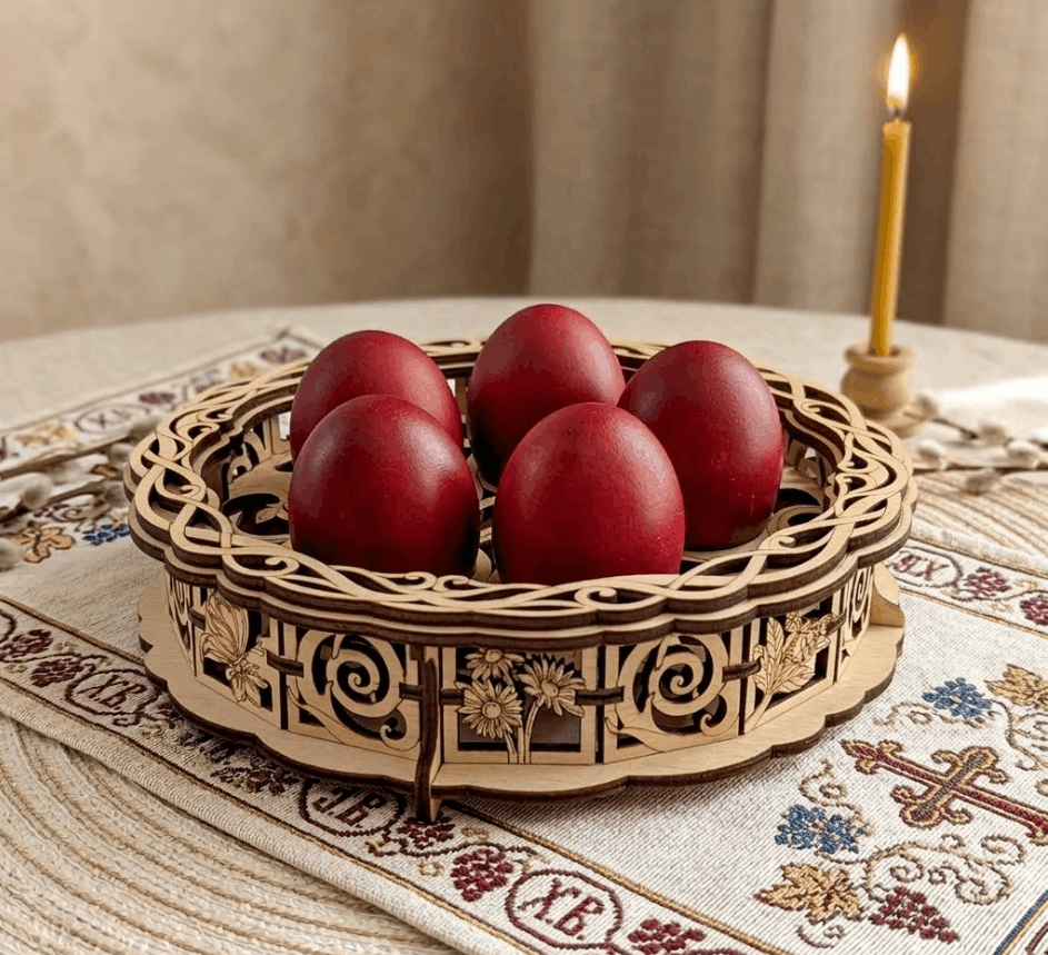 ბუდის ფორმის კალათა სააღდგომო კვრცხებისთვის