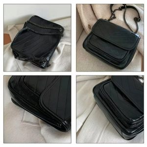 შავი კლასიკური ჩანთა ჯაჭვით