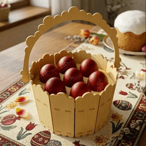 ვედროს ფორმის სააღდგომო კალათა